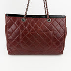 CHANEL シャネル ココマーク マトラッセ チェーントートバッグ ショルダーバッグ レッド レザー 20番台 ヴィンテージ レディース 【中古】