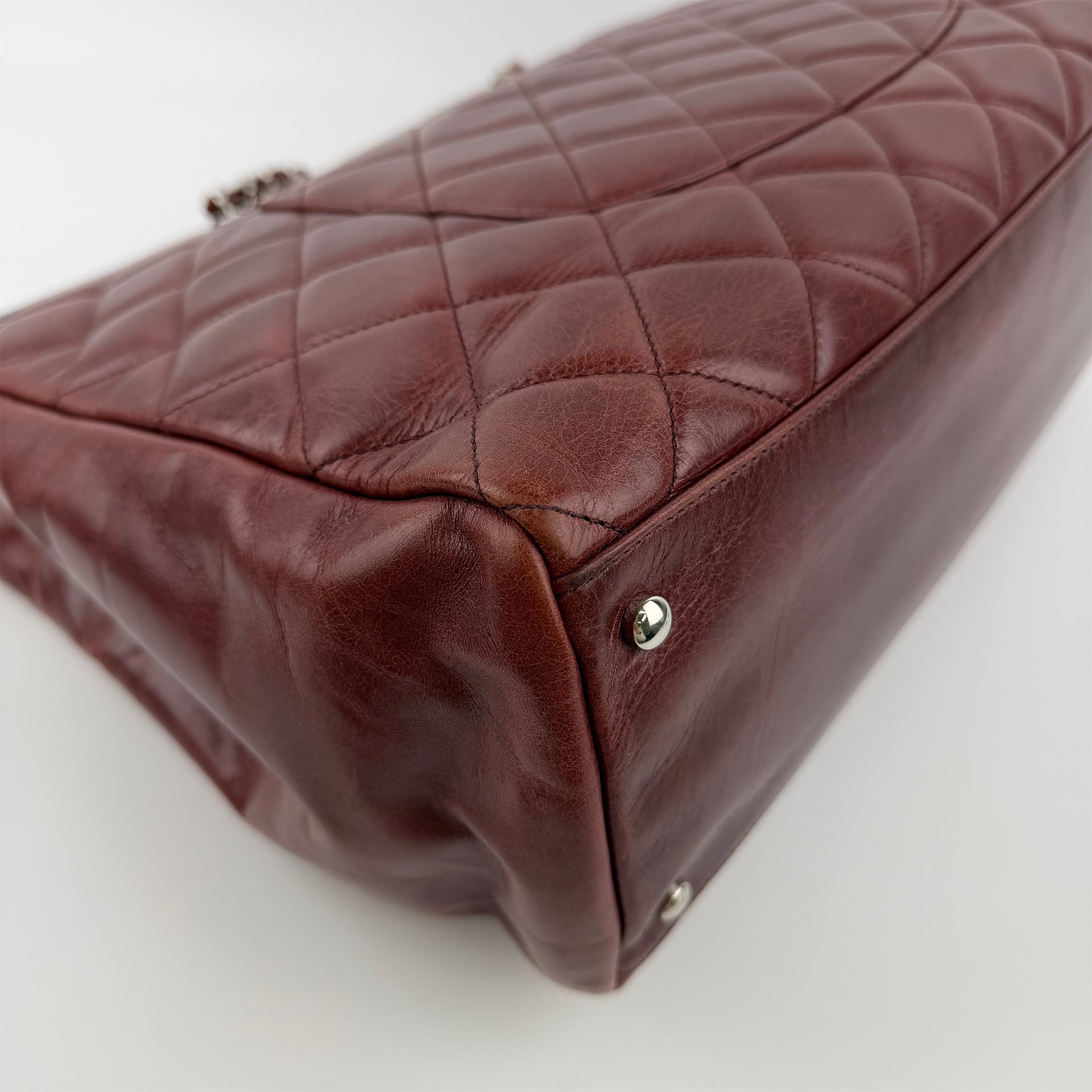 CHANEL シャネル ココマーク マトラッセ チェーントートバッグ ショルダーバッグ レッド レザー 20番台 ヴィンテージ レディース 【中古】