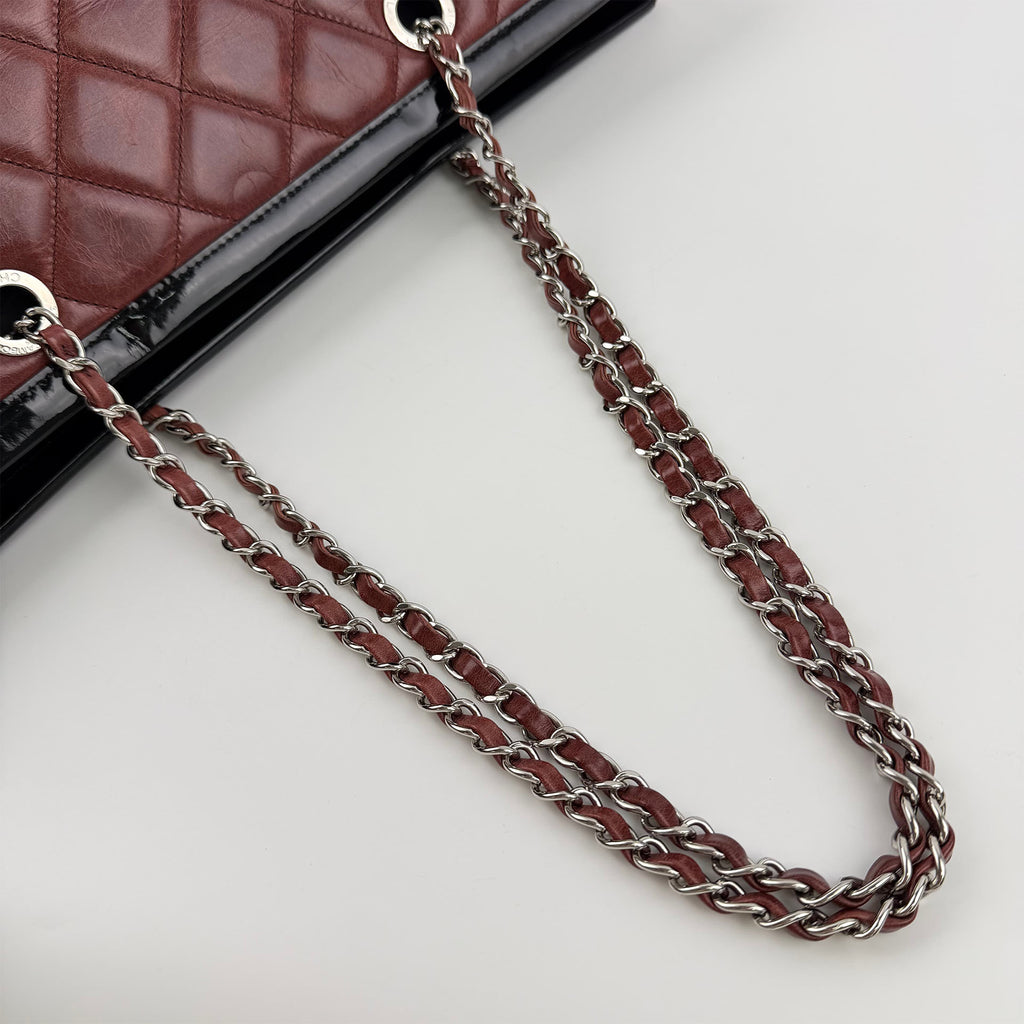 CHANEL シャネル ココマーク マトラッセ チェーントートバッグ ショルダーバッグ レッド レザー 20番台 ヴィンテージ レディース 【中古】