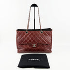 CHANEL シャネル ココマーク マトラッセ チェーントートバッグ ショルダーバッグ レッド レザー 20番台 ヴィンテージ レディース 【中古】
