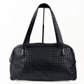 Bottega Veneta ボッテガヴェネタ イントレチャート トートバッグ ショルダーバッグ ブラック レザー ヴィンテージ レディース 【中古】