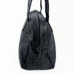 Bottega Veneta ボッテガヴェネタ イントレチャート トートバッグ ショルダーバッグ ブラック レザー ヴィンテージ レディース 【中古】