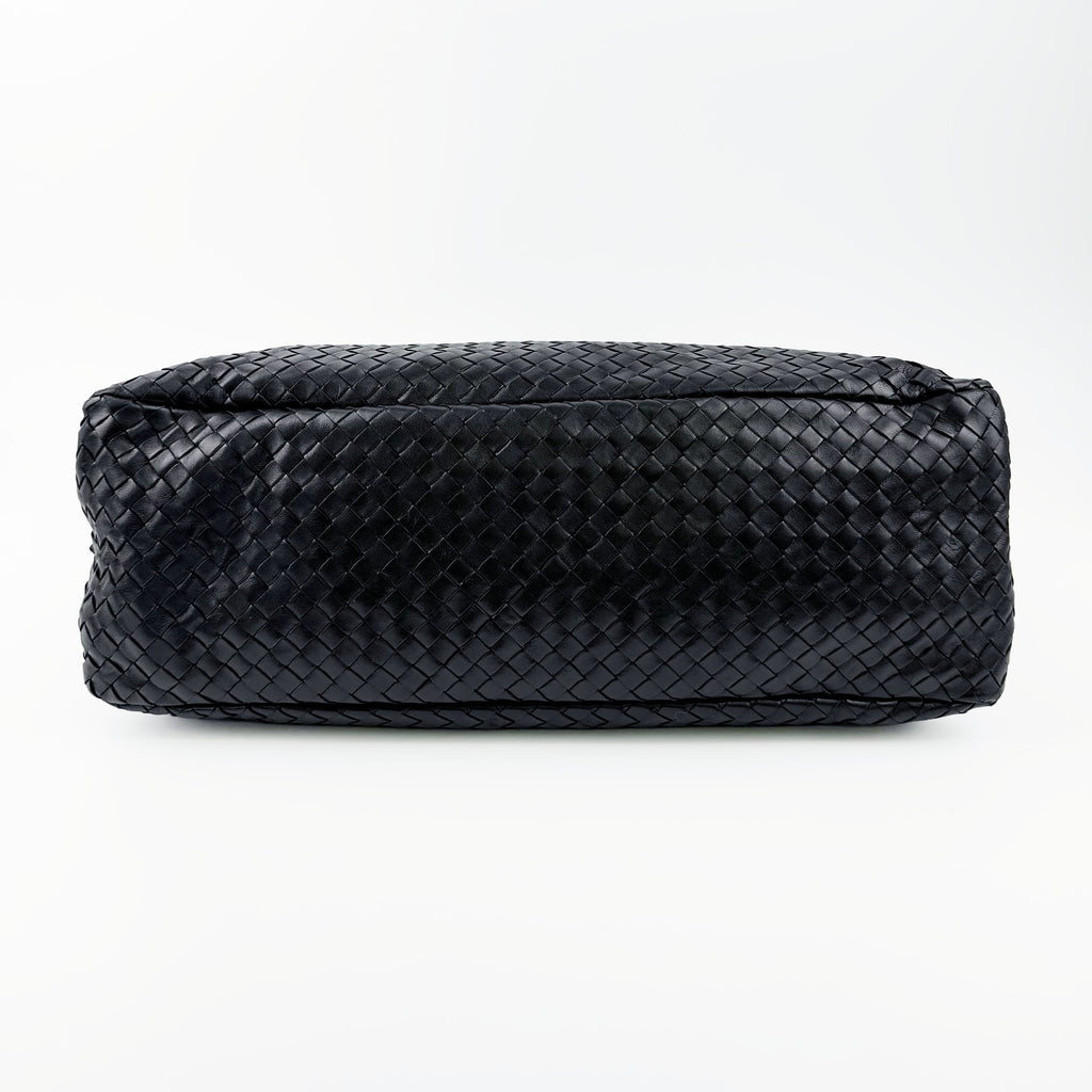 Bottega Veneta ボッテガヴェネタ イントレチャート トートバッグ ショルダーバッグ ブラック レザー ヴィンテージ レディース 【中古】