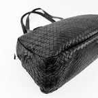 Bottega Veneta ボッテガヴェネタ イントレチャート トートバッグ ショルダーバッグ ブラック レザー ヴィンテージ レディース 【中古】