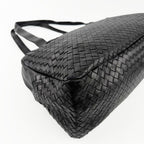 Bottega Veneta ボッテガヴェネタ イントレチャート トートバッグ ショルダーバッグ ブラック レザー ヴィンテージ レディース 【中古】