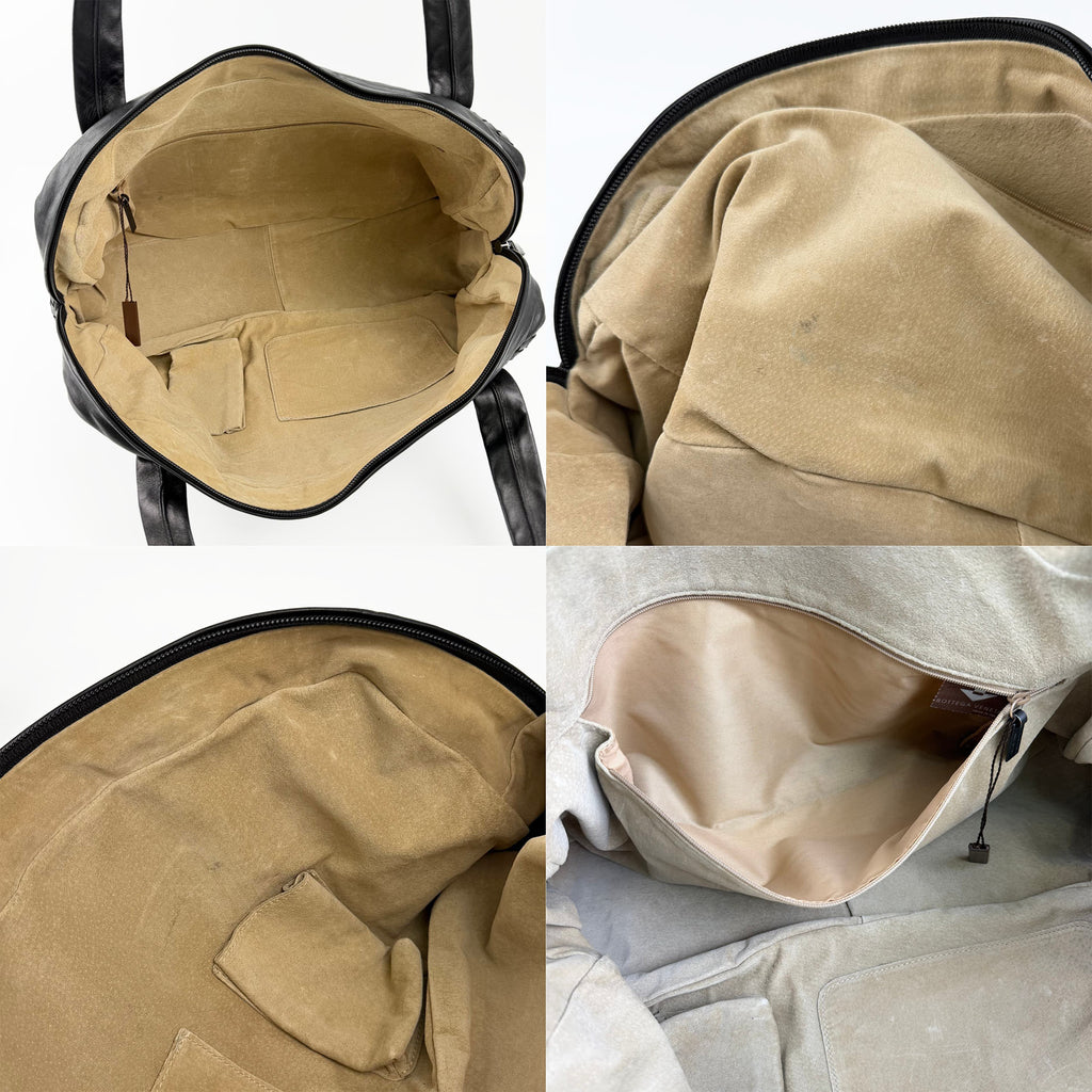 Bottega Veneta ボッテガヴェネタ イントレチャート トートバッグ ショルダーバッグ ブラック レザー ヴィンテージ レディース 【中古】