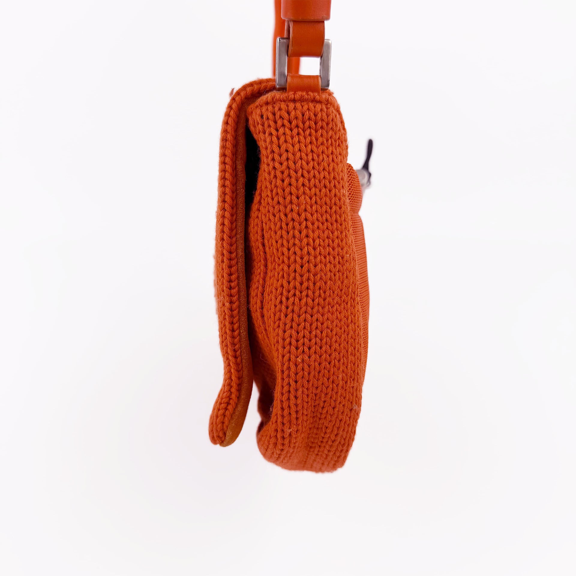 PRADA プラダ ショルダーバッグ オレンジ ニット ヴィンテージ レディース 【中古】