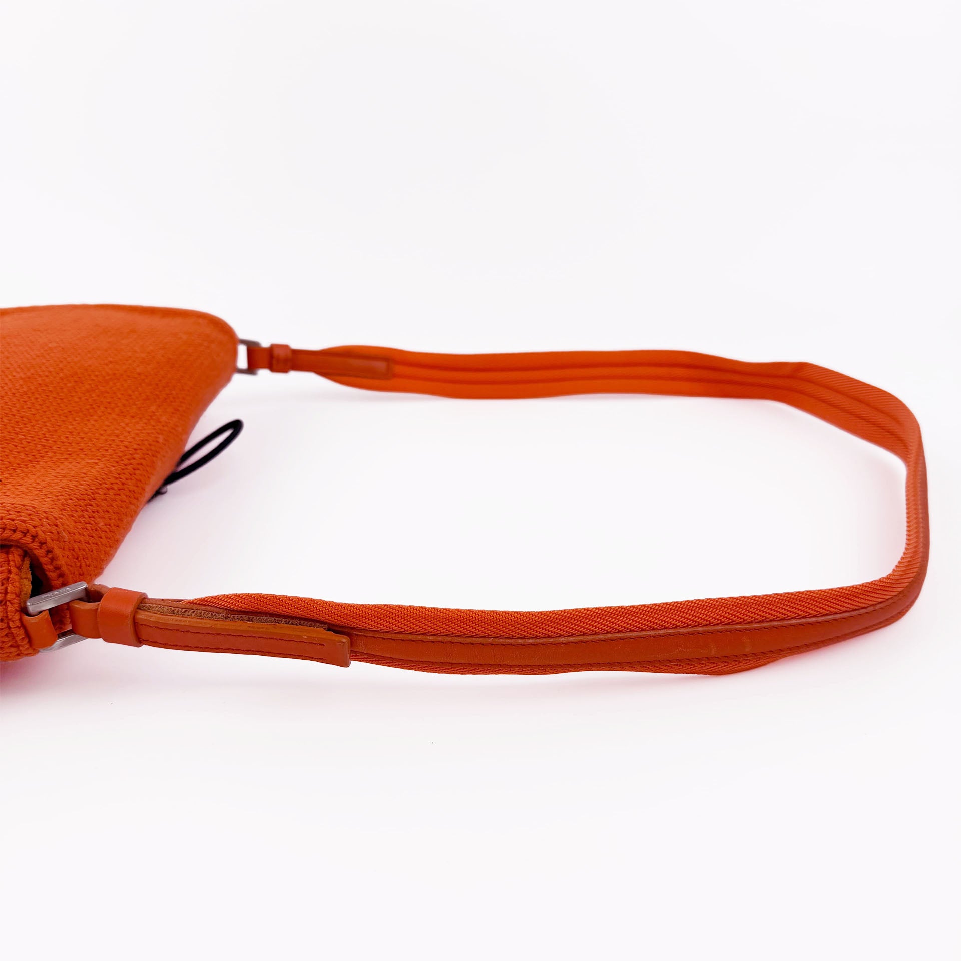 PRADA プラダ ショルダーバッグ オレンジ ニット ヴィンテージ レディース 【中古】