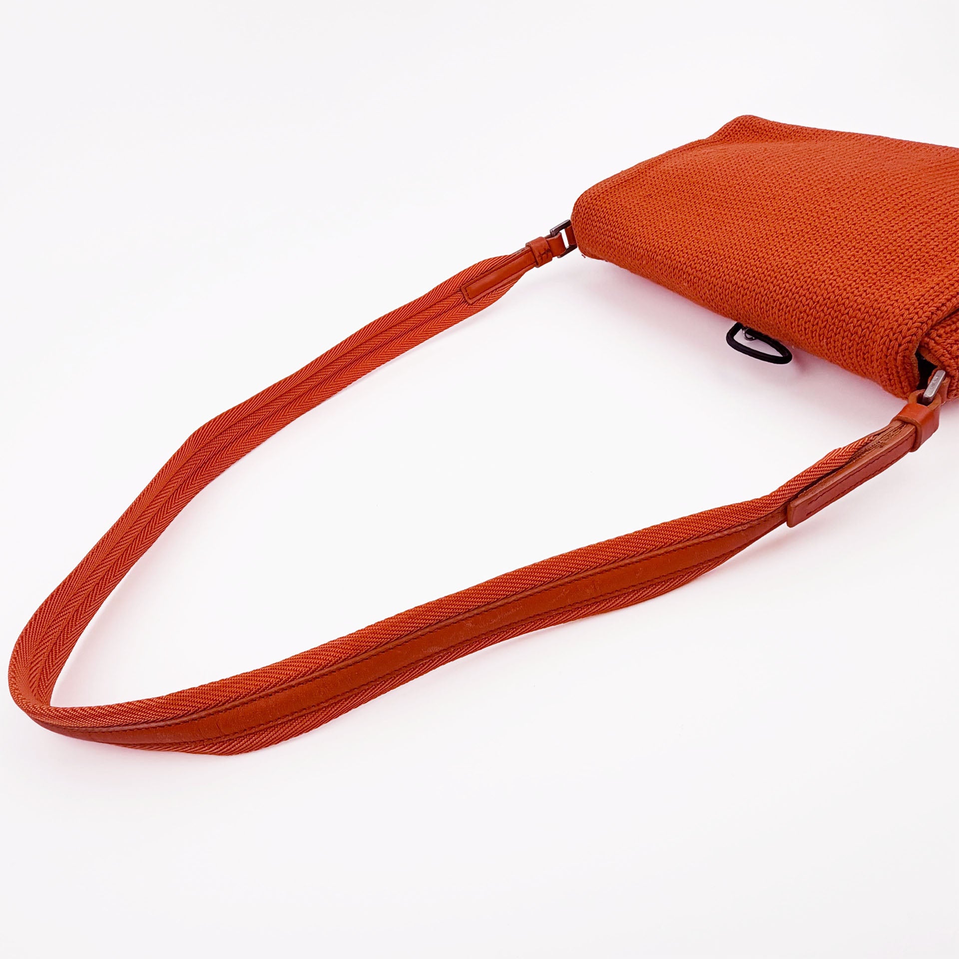 PRADA プラダ ショルダーバッグ オレンジ ニット ヴィンテージ レディース 【中古】