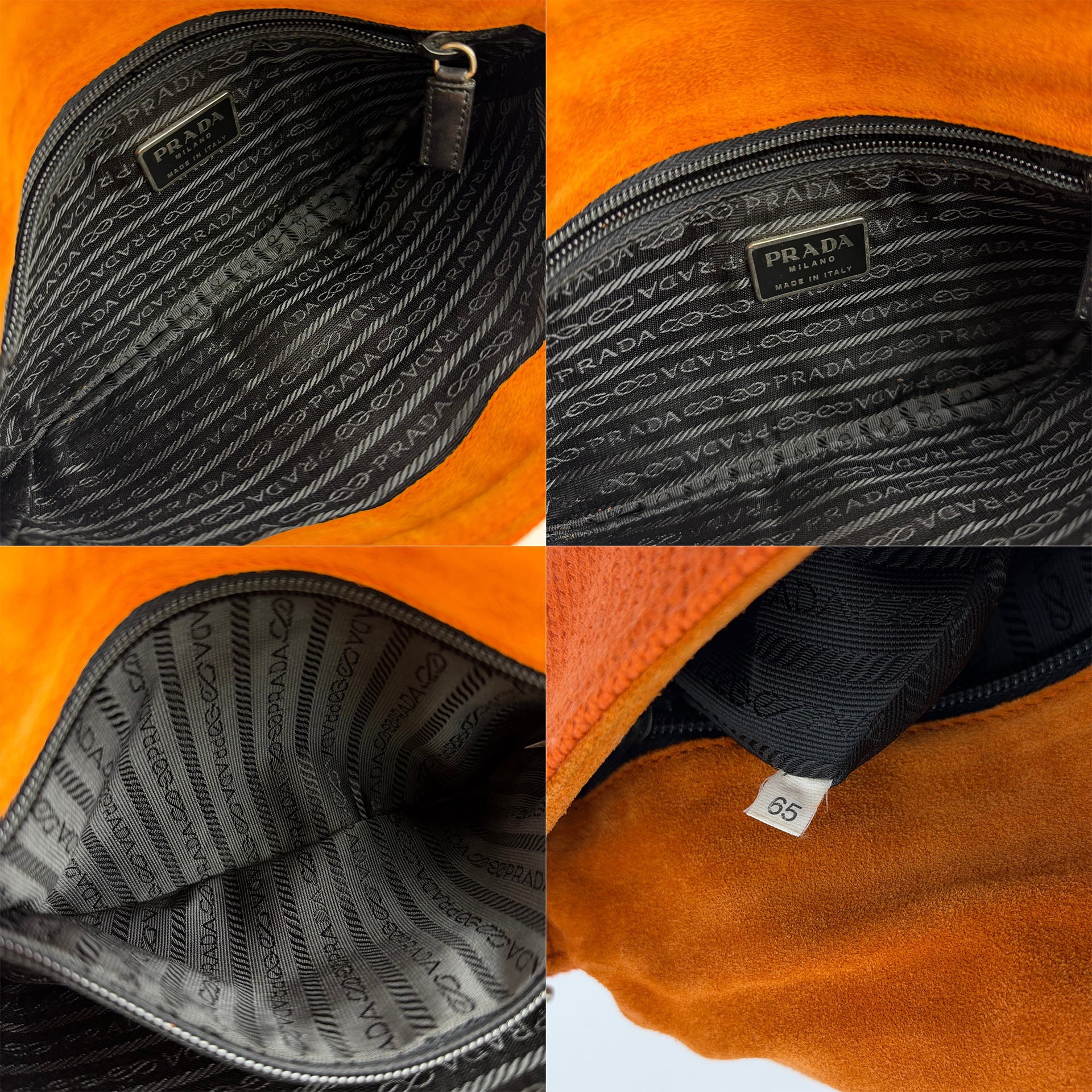 PRADA プラダ ショルダーバッグ オレンジ ニット ヴィンテージ レディース 【中古】