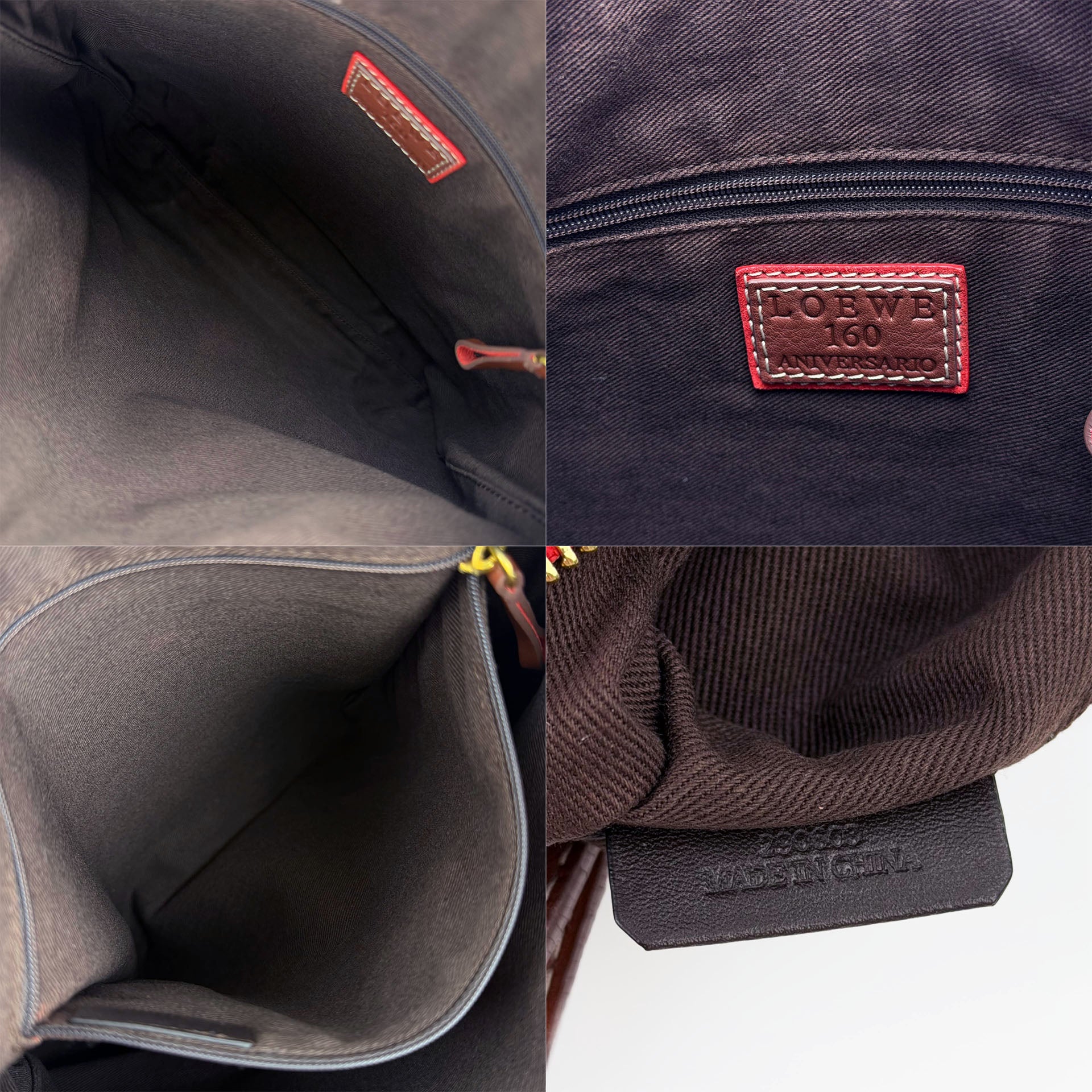 LOEWE ロエベ アナグラム 160周年記念限定 ショルダーバッグ レッド スエード ヴィンテージ レディース 【中古】
