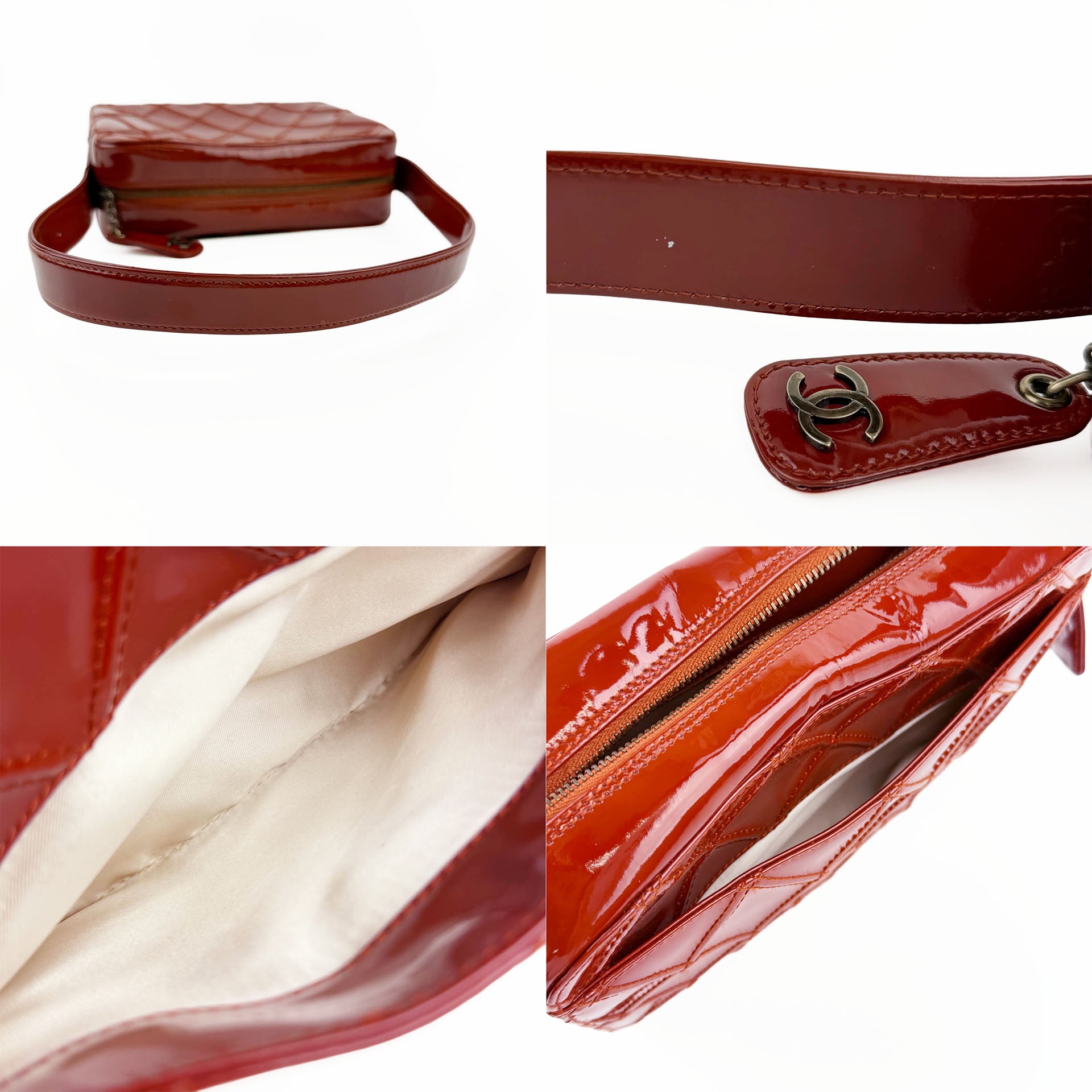 CHANEL シャネル ココマーク マトラッセ ワンショルダー ショルダーバッグ レッド エナメル 6番台 ヴィンテージ レディース 【中古】