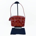 CHANEL シャネル ココマーク マトラッセ ワンショルダー ショルダーバッグ レッド エナメル 6番台 ヴィンテージ レディース 【中古】