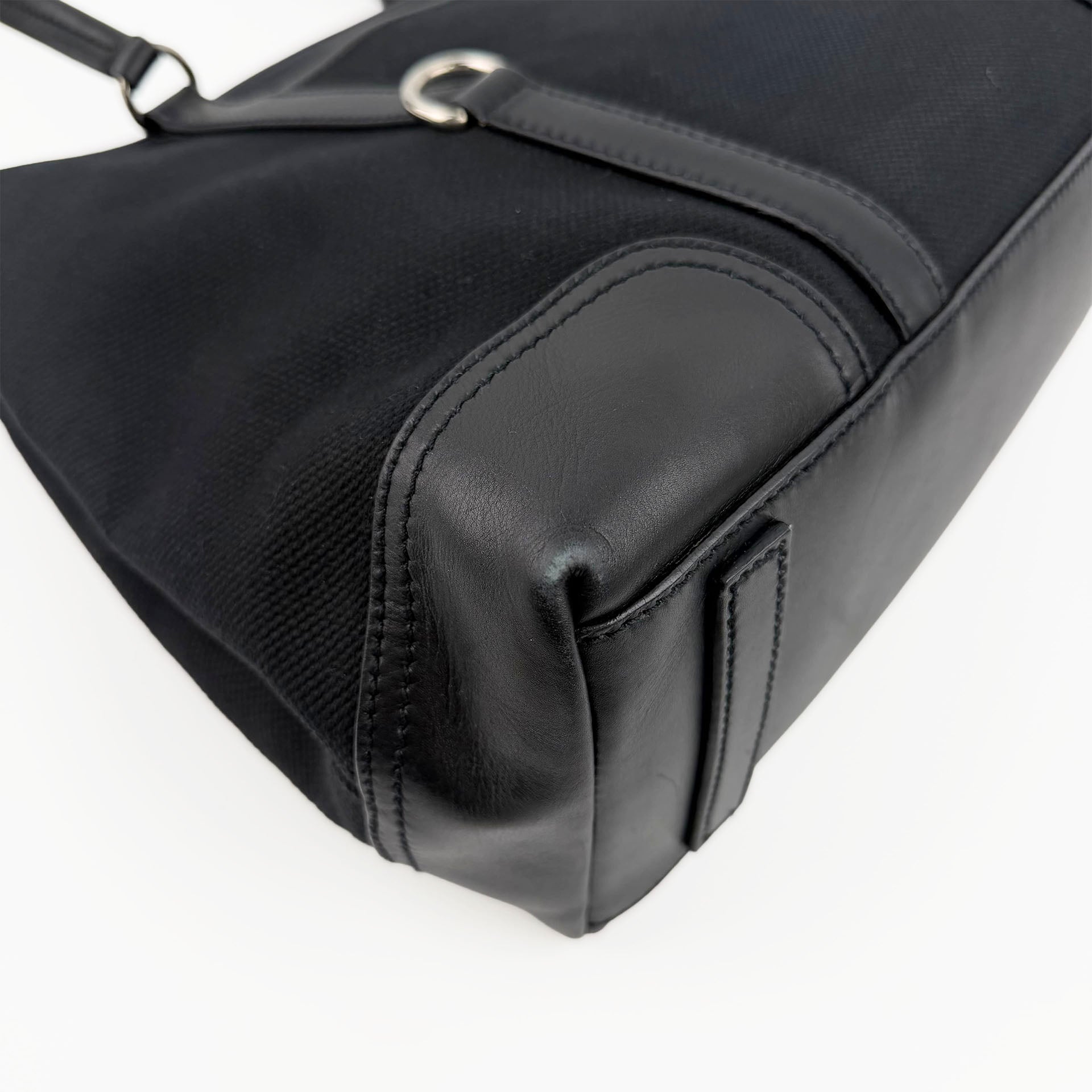 PRADA プラダ トートバッグ キャンバス ブラック ヴィンテージ レディース 【中古】