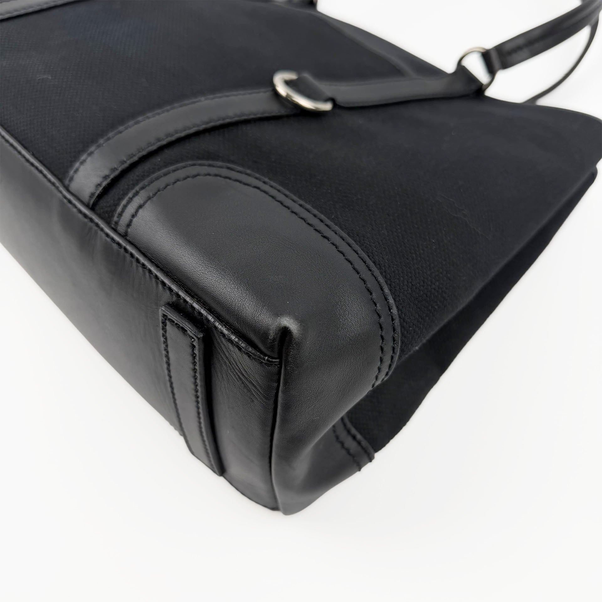 PRADA プラダ トートバッグ キャンバス ブラック ヴィンテージ レディース 【中古】