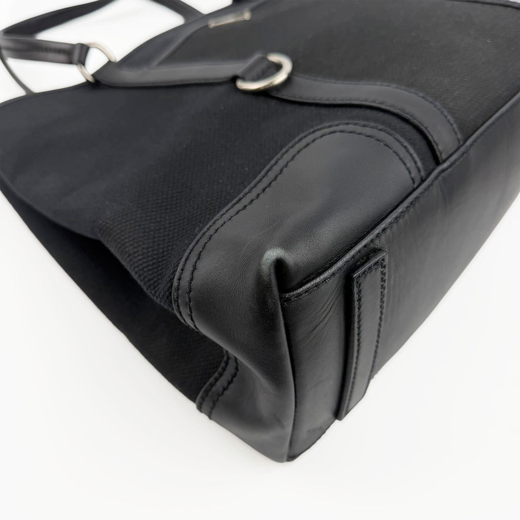 PRADA プラダ トートバッグ キャンバス ブラック ヴィンテージ レディース 【中古】