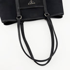 PRADA プラダ トートバッグ キャンバス ブラック ヴィンテージ レディース 【中古】