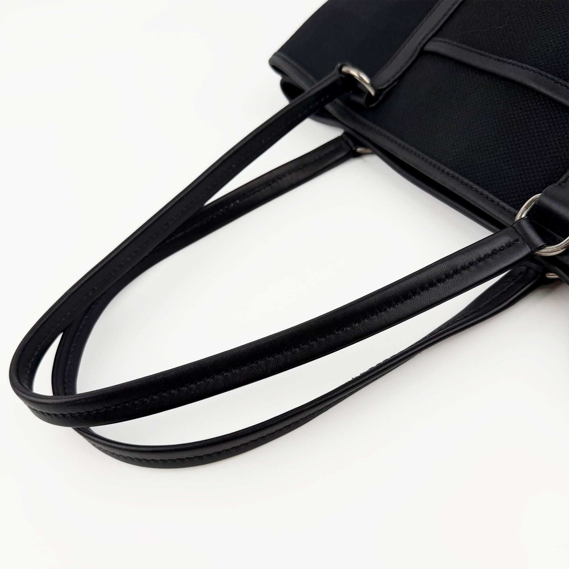 PRADA プラダ トートバッグ キャンバス ブラック ヴィンテージ レディース 【中古】