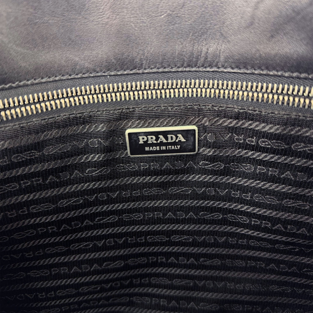 PRADA プラダ トートバッグ キャンバス ブラック ヴィンテージ レディース 【中古】