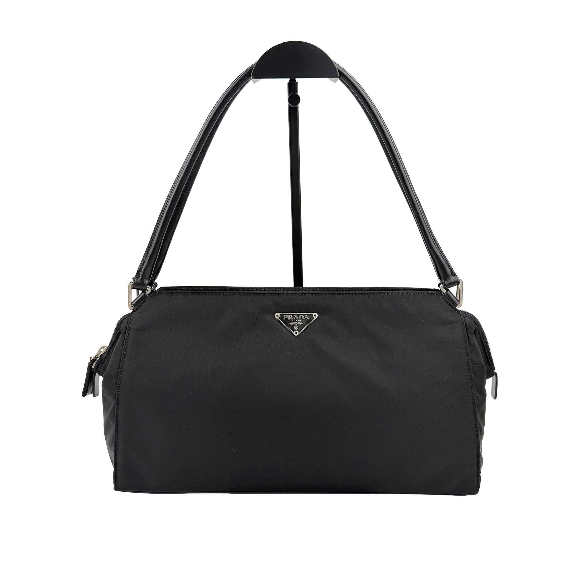 PRADA プラダ ショルダーバッグ ブラック ナイロン ヴィンテージ レディース 【中古】
