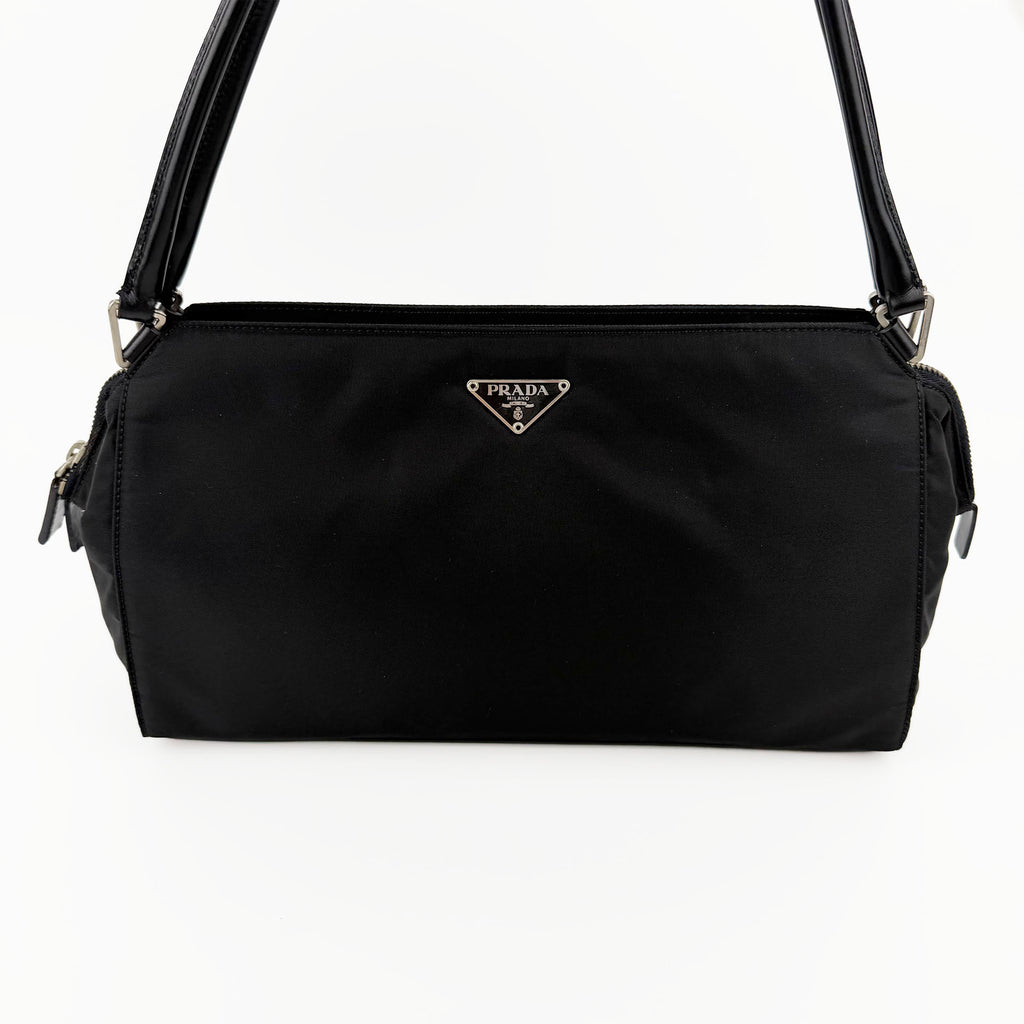 PRADA プラダ ショルダーバッグ ブラック ナイロン ヴィンテージ レディース 【中古】