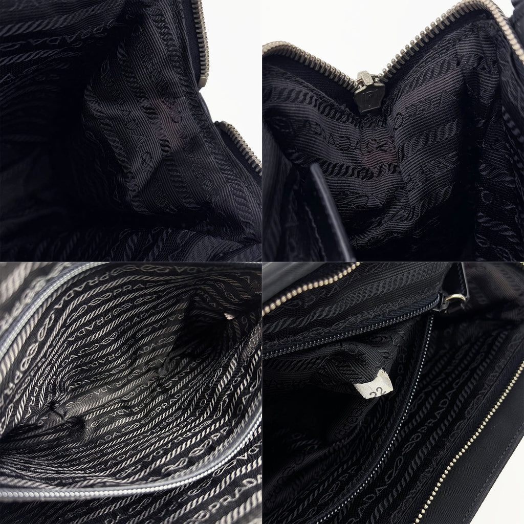 PRADA プラダ ショルダーバッグ ブラック ナイロン ヴィンテージ レディース 【中古】