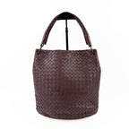 Bottega Veneta ボッテガヴェネタ イントレチャート トートバッグ ショルダーバッグ ボルドー レザー ヴィンテージ レディース 【中古】