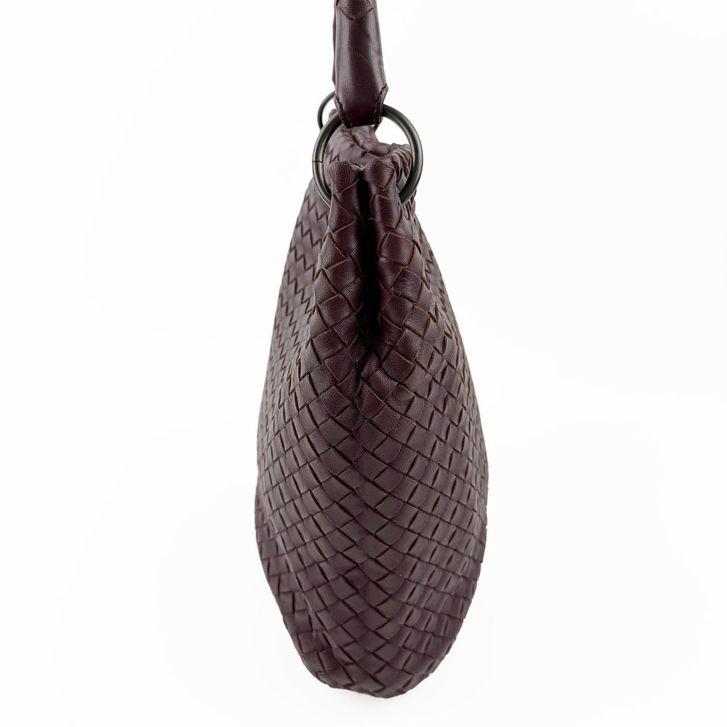 Bottega Veneta ボッテガヴェネタ イントレチャート トートバッグ ショルダーバッグ ボルドー レザー ヴィンテージ レディース 【中古】