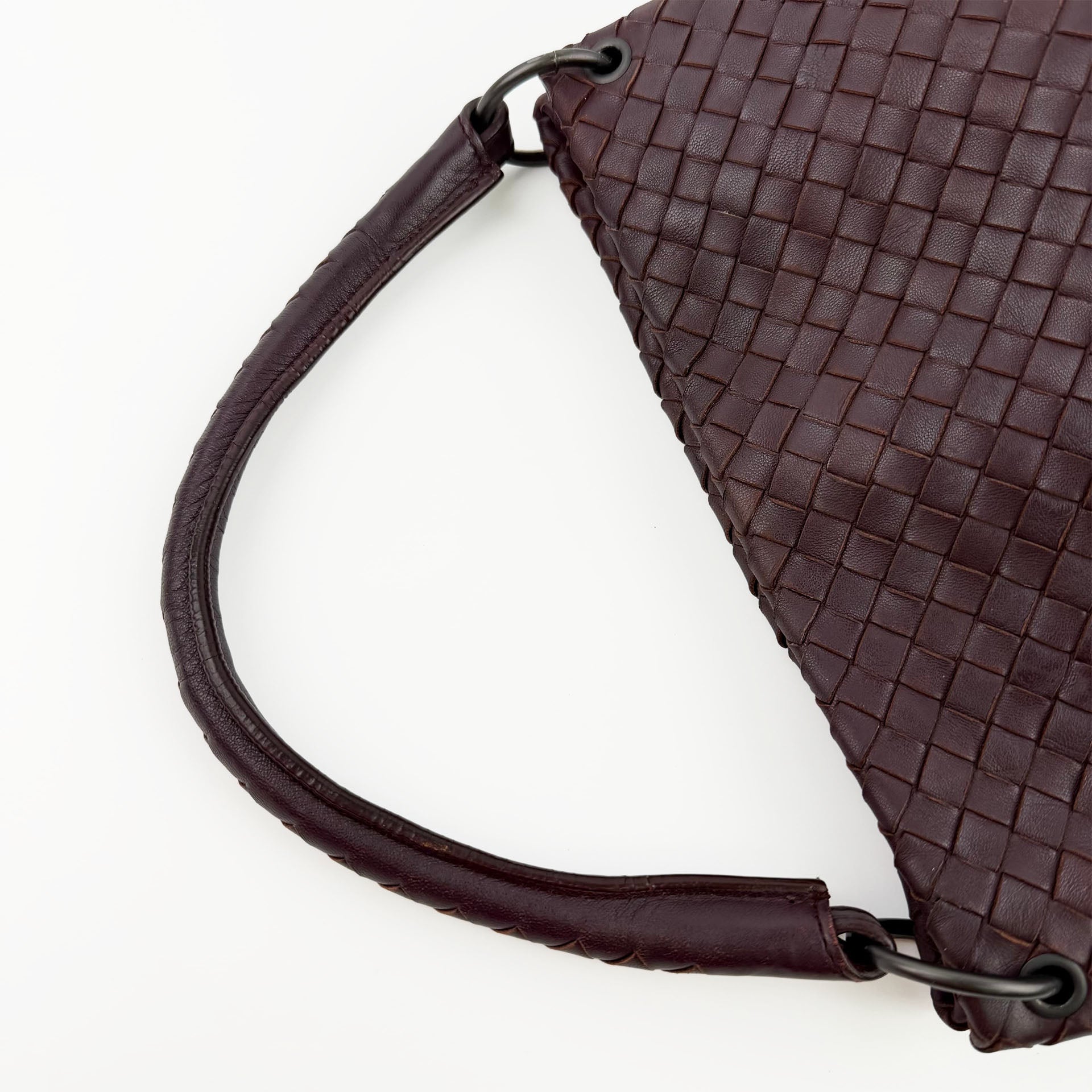 Bottega Veneta ボッテガヴェネタ イントレチャート トートバッグ ショルダーバッグ ボルドー レザー ヴィンテージ レディース 【中古】