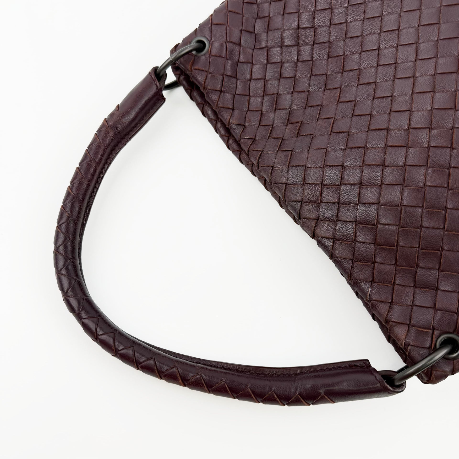 Bottega Veneta ボッテガヴェネタ イントレチャート トートバッグ ショルダーバッグ ボルドー レザー ヴィンテージ レディース 【中古】
