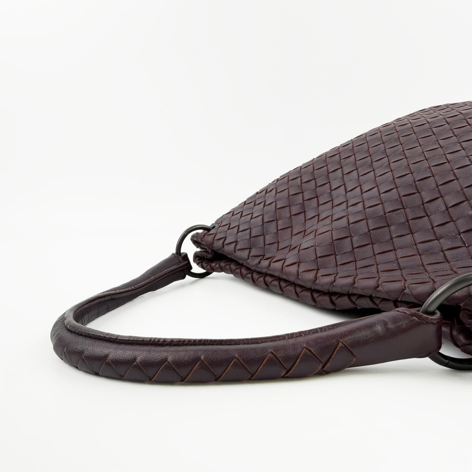 Bottega Veneta ボッテガヴェネタ イントレチャート トートバッグ ショルダーバッグ ボルドー レザー ヴィンテージ レディース 【中古】