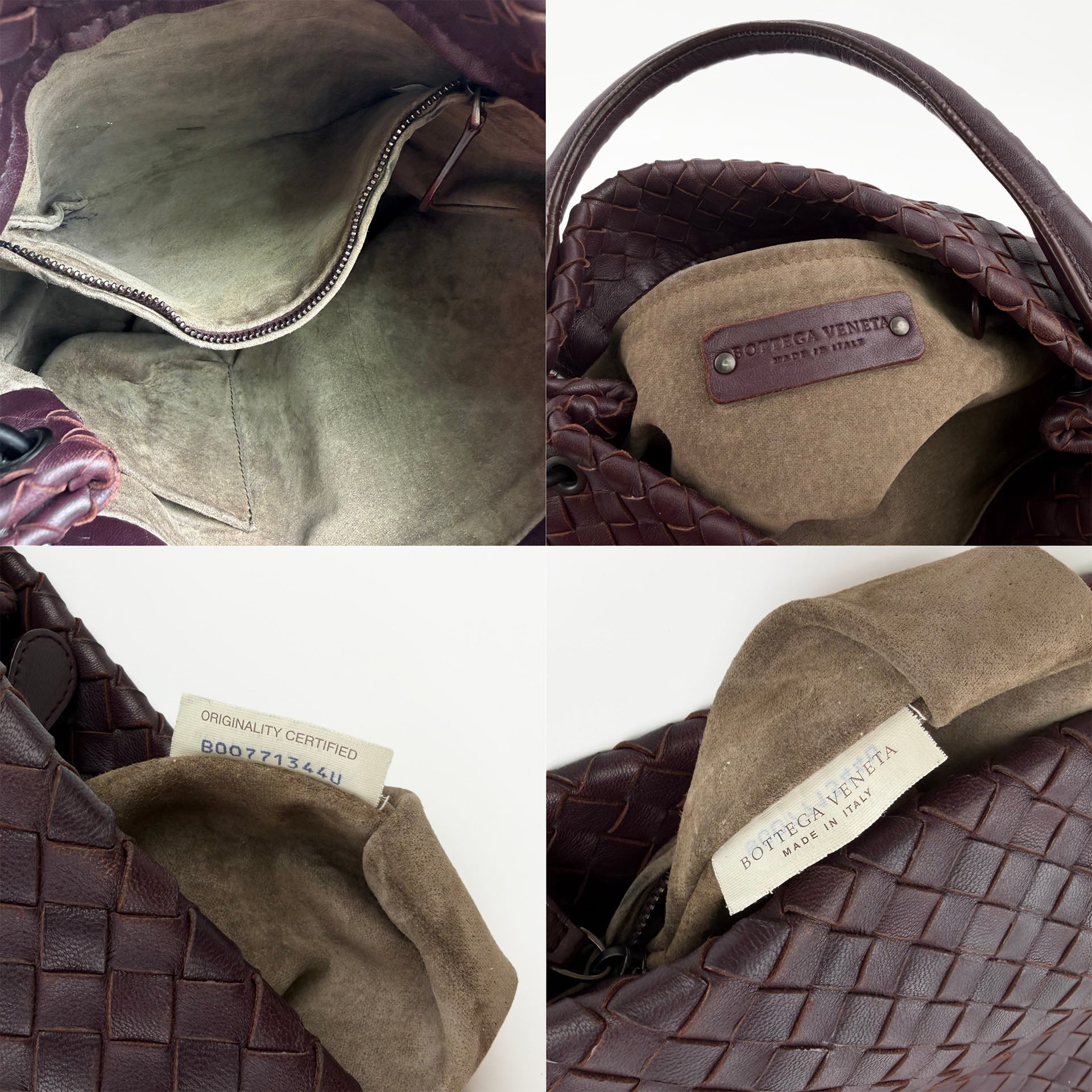 Bottega Veneta ボッテガヴェネタ イントレチャート トートバッグ ショルダーバッグ ボルドー レザー ヴィンテージ レディース 【中古】