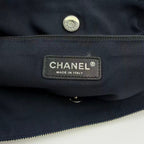CHANEL シャネル ココマーク トートバッグ チェーン ショルダーバッグ ブラック アイボリー デニム 13番台 ヴィンテージ レディース 【中古】