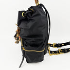 BURBERRY バーバリー Rucksack ラックサック クマ ベア キーチャーム バックパック リュックサック ブラック ナイロン レザー ヴィンテージ レディース 【中古】