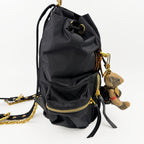 BURBERRY バーバリー Rucksack ラックサック クマ ベア キーチャーム バックパック リュックサック ブラック ナイロン レザー ヴィンテージ レディース 【中古】