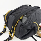 BURBERRY バーバリー Rucksack ラックサック クマ ベア キーチャーム バックパック リュックサック ブラック ナイロン レザー ヴィンテージ レディース 【中古】