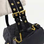 BURBERRY バーバリー Rucksack ラックサック クマ ベア キーチャーム バックパック リュックサック ブラック ナイロン レザー ヴィンテージ レディース 【中古】