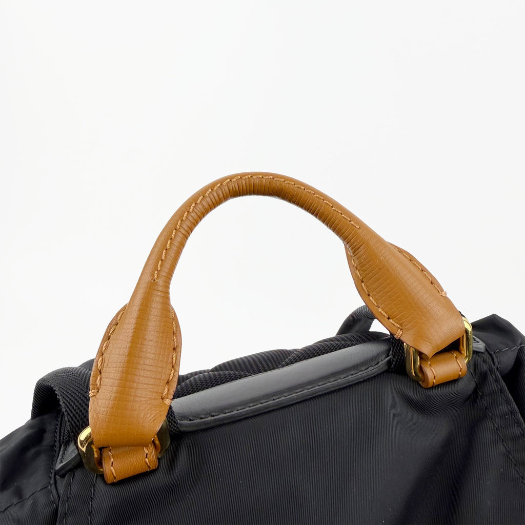 BURBERRY バーバリー Rucksack ラックサック クマ ベア キーチャーム バックパック リュックサック ブラック ナイロン レザー ヴィンテージ レディース 【中古】