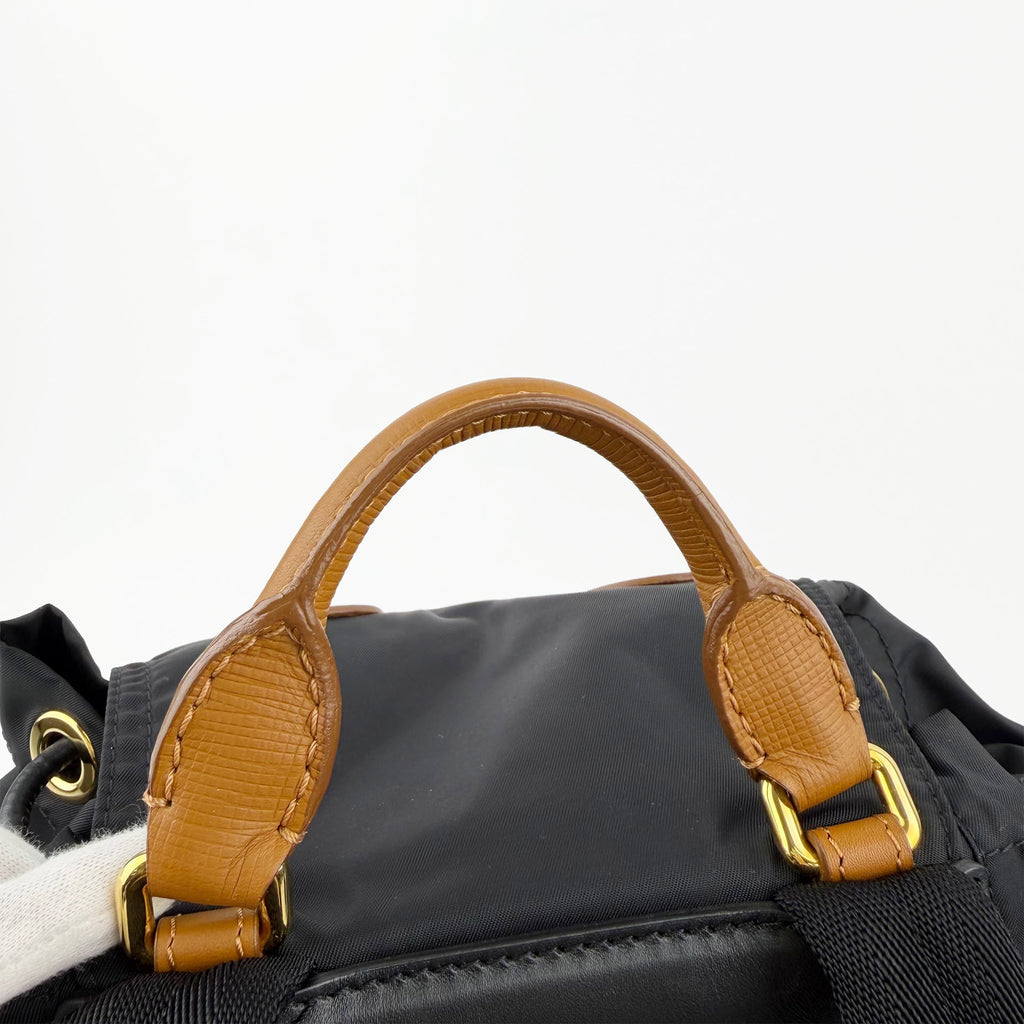 BURBERRY バーバリー Rucksack ラックサック クマ ベア キーチャーム バックパック リュックサック ブラック ナイロン レザー ヴィンテージ レディース 【中古】