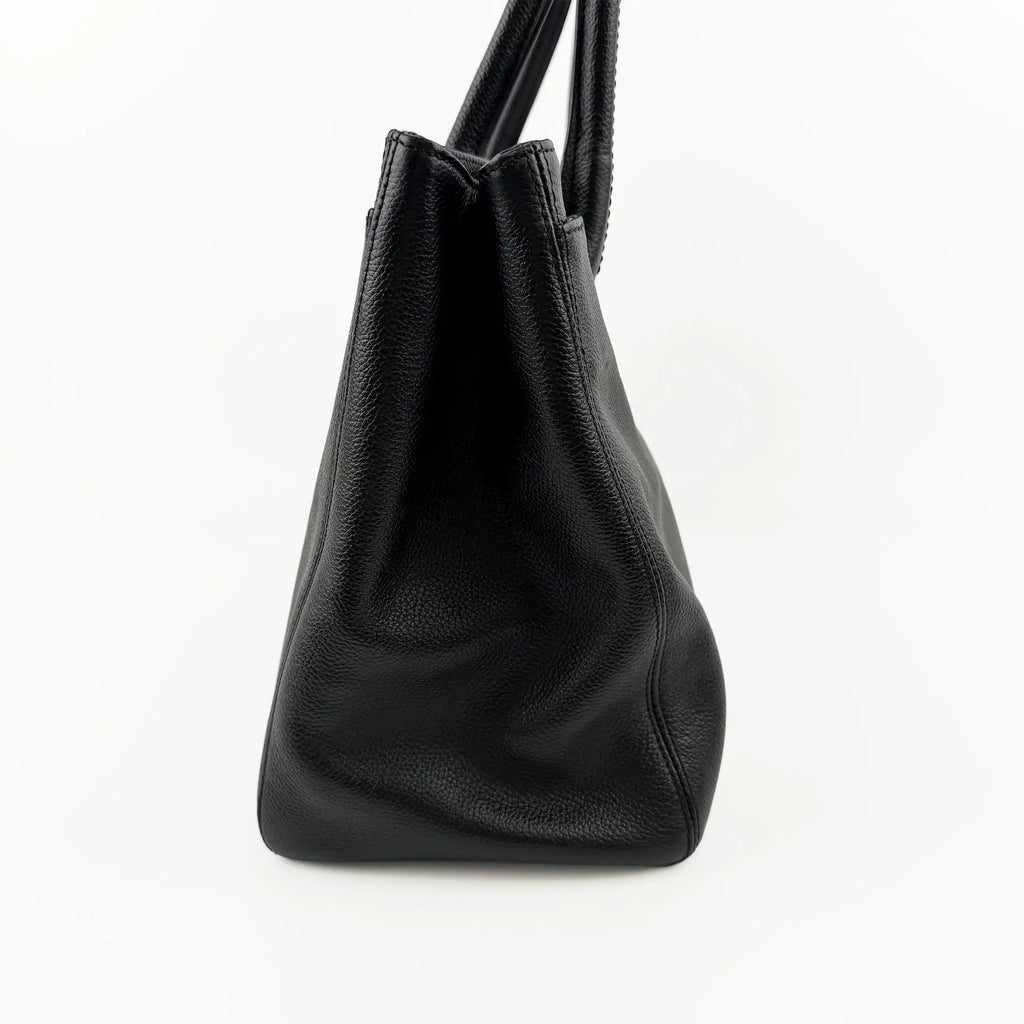 CHANEL シャネル ココマーク 2.55 エグゼクティブ トートバッグ ブラック キャビアスキン 10番台 ヴィンテージ レディース 【中古】