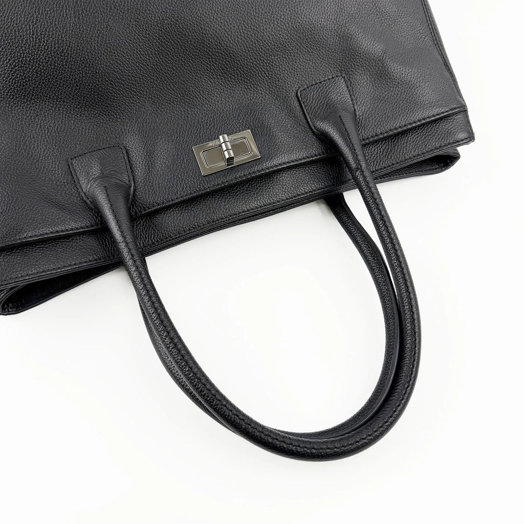 CHANEL シャネル ココマーク 2.55 エグゼクティブ トートバッグ ブラック キャビアスキン 10番台 ヴィンテージ レディース 【中古】