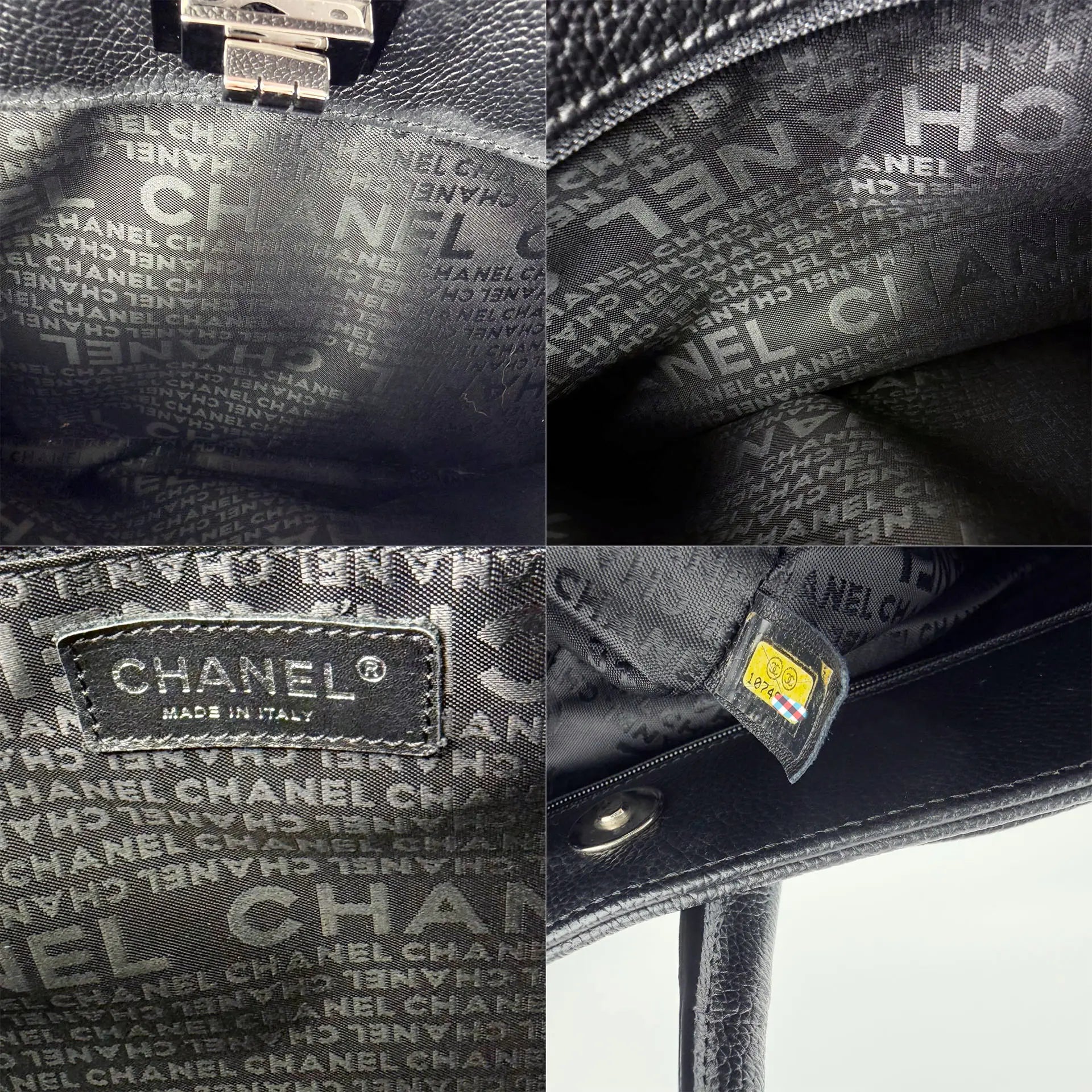 CHANEL シャネル ココマーク 2.55 エグゼクティブ トートバッグ ブラック キャビアスキン 10番台 ヴィンテージ レディース 【中古】