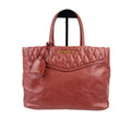 MIU MIU ミュウミュウ VIT.SHINE TRAP ヴィッテロ シャイン トラップ ハンドバッグ レッド レザー クラックルレザー ヴィンテージ レディース【中古】