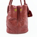 MIU MIU ミュウミュウ VIT.SHINE TRAP ヴィッテロ シャイン トラップ ハンドバッグ レッド レザー クラックルレザー ヴィンテージ レディース【中古】