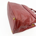 MIU MIU ミュウミュウ VIT.SHINE TRAP ヴィッテロ シャイン トラップ ハンドバッグ レッド レザー クラックルレザー ヴィンテージ レディース【中古】