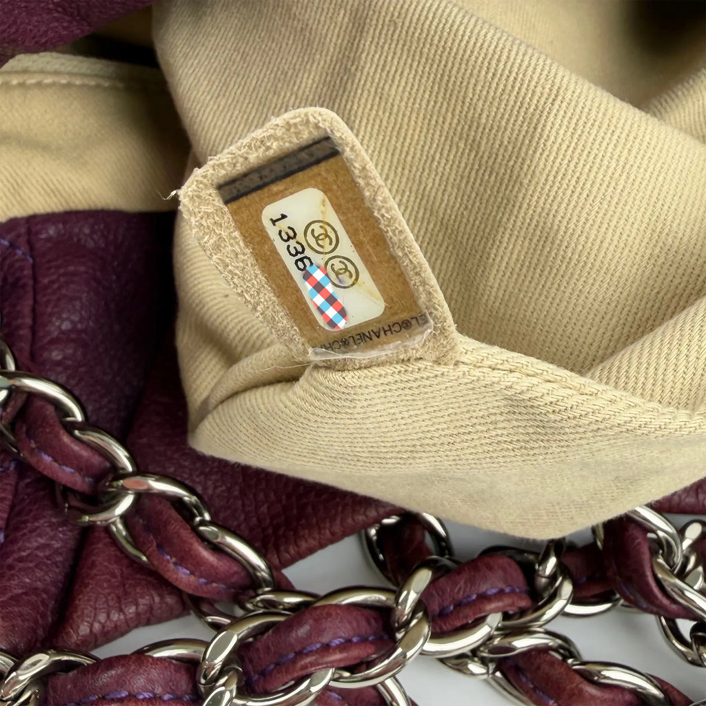 CHANEL シャネル キャビア31 トートバッグ パープル 13番台 ココマーク ヴィンテージ レディース 【中古】