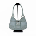 PRADA プラダ ムーン ハンドバッグ ホーボーバッグ ショルダーバッグ スカイブルー ブルー レザー ヴィンテージ レディース 【中古】