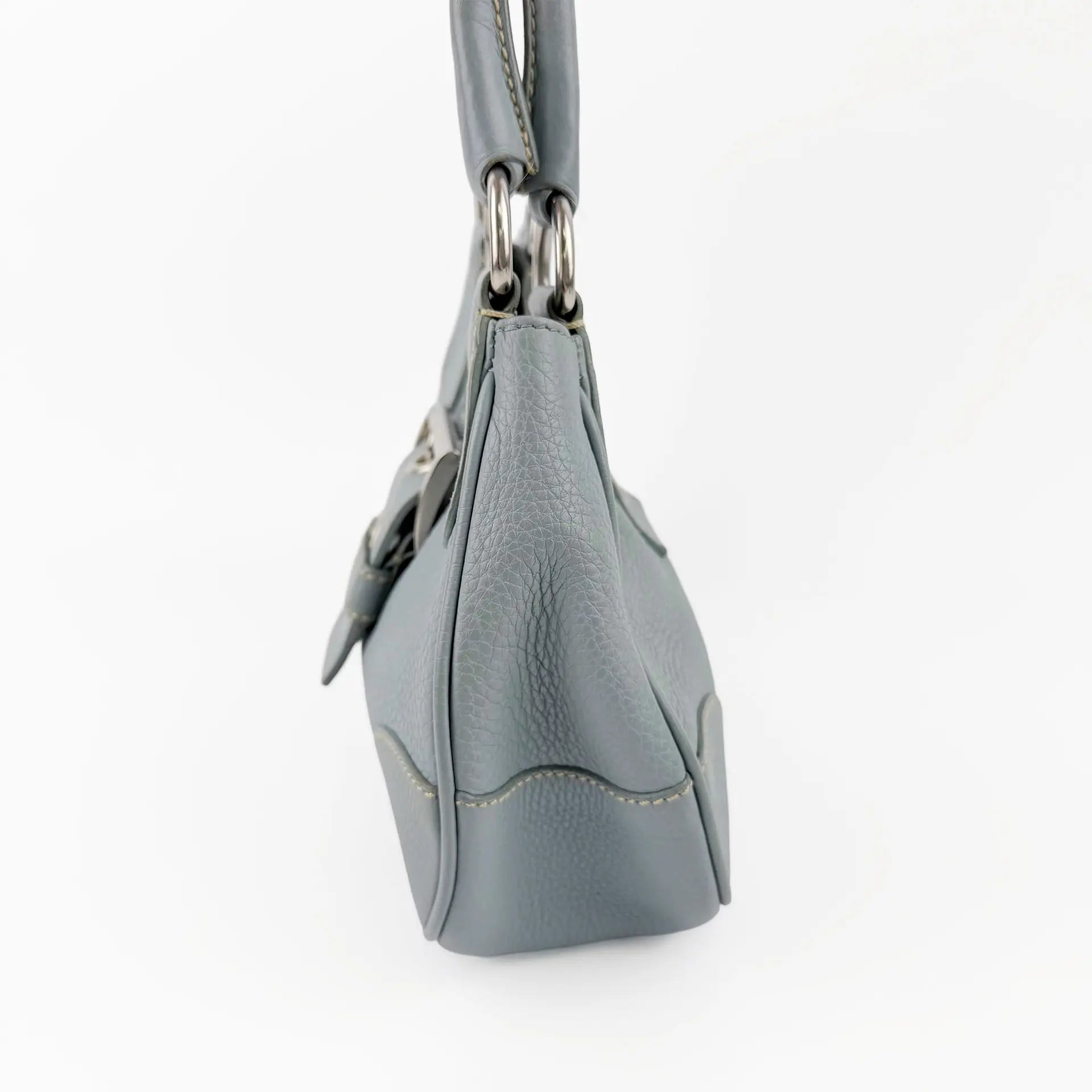 PRADA プラダ ムーン ハンドバッグ ホーボーバッグ ショルダーバッグ スカイブルー ブルー レザー ヴィンテージ レディース 【中古】