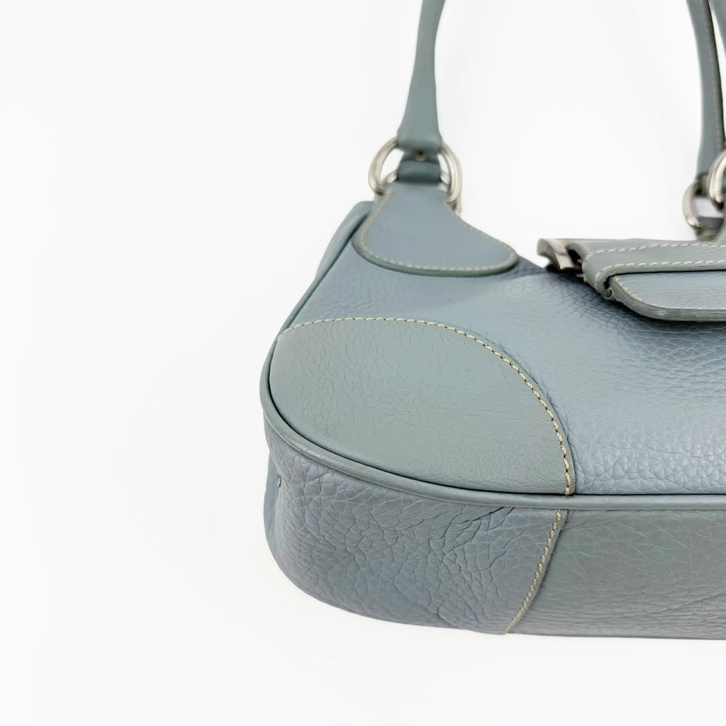 PRADA プラダ ムーン ハンドバッグ ホーボーバッグ ショルダーバッグ スカイブルー ブルー レザー ヴィンテージ レディース 【中古】