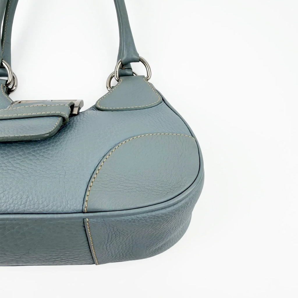 PRADA プラダ ムーン ハンドバッグ ホーボーバッグ ショルダーバッグ スカイブルー ブルー レザー ヴィンテージ レディース 【中古】
